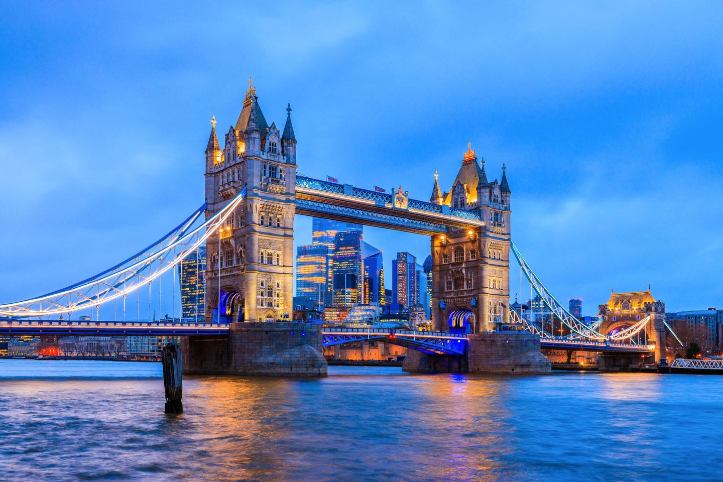 London, United Kingdom. Tower Bridge and skyline of London.