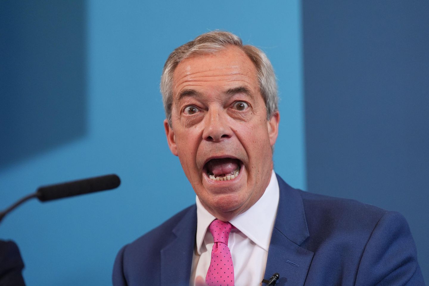Reform UK leader Nigel Farage during a press conference at the Wellington Hotel in central London. Picture date: Thursday April 2, 2026.