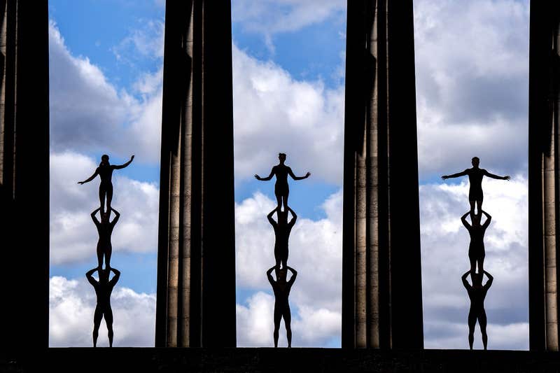 standing on top of people