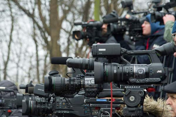 KRG4FG A lot of TV cameras. 16 December 2017 in Gdynia, Poland © Wojciech Strozyk / Alamy Stock Photo
