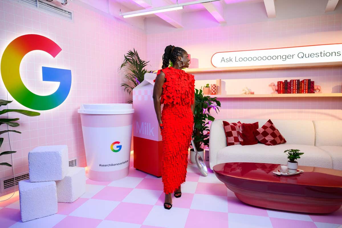 EDITORIAL USE ONLY Broadcaster Clara Amfo at the Google Search Bar event in London, the world’s longest coffee bar, showcasin