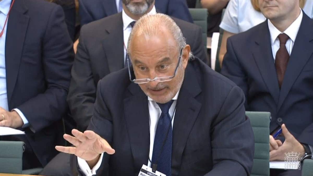Sir Philip Green gives evidence to the Business, Innovation and Skills Committee and Work and Pensions Committee at Portculli