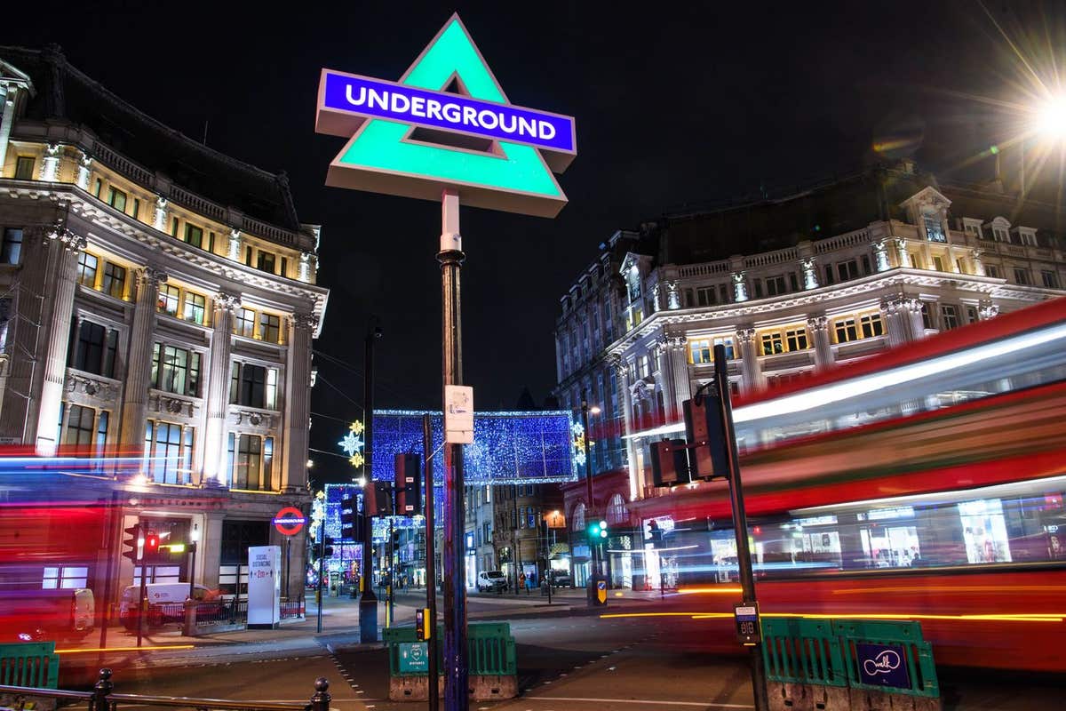EDITORIAL USE ONLY Specially designed roundels are unveiled at Oxford Circus to celebrate the UK launch of PlayStation 5, on