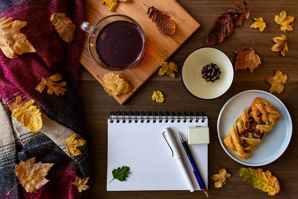 PYNGYJ Autumnal Inspiration Flat Lay Photograph with copy space