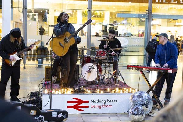 EDITORIAL USE ONLY Jazz and neo-soul inspired artist Ashaine White kicks off a series of surprise live gigs at train stations
