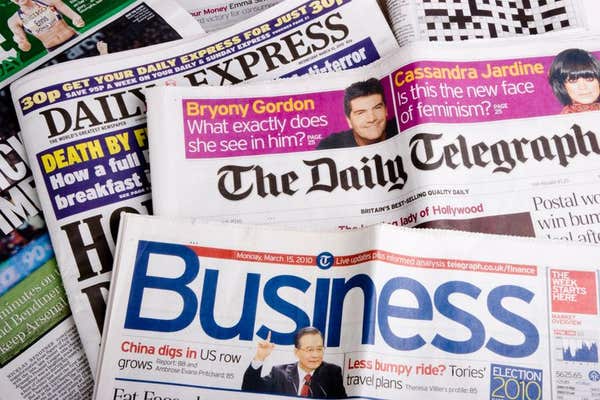 BM9M2D Newspapers. Image shot 2010. Exact date unknown.