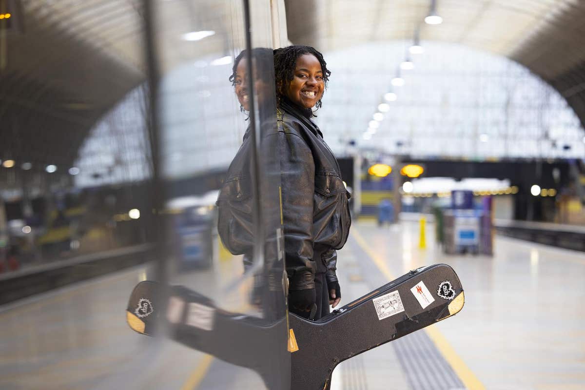 EDITORIAL USE ONLY Jazz and neo-soul inspired artist Ashaine White kicks off a series of surprise live gigs at train stations