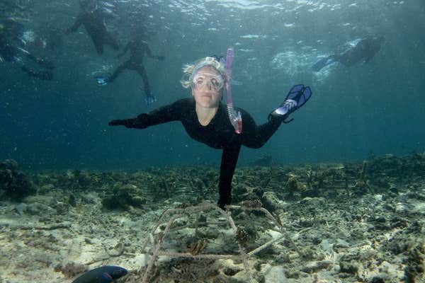 EDITORIAL USE ONLY Paralympian swimmer Ellie Simmonds visits Indonesia’s Spermonde Archipelago to take part in ‘Sheba Hope Gr