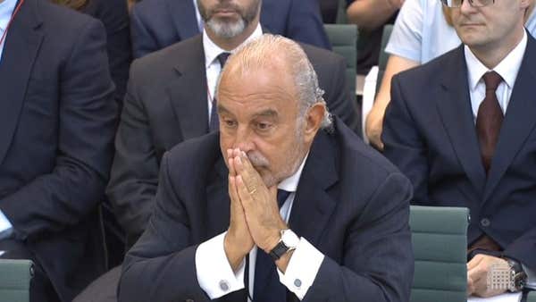 Sir Philip Green gives evidence to the Business, Innovation and Skills Committee and Work and Pensions Committee at Portculli