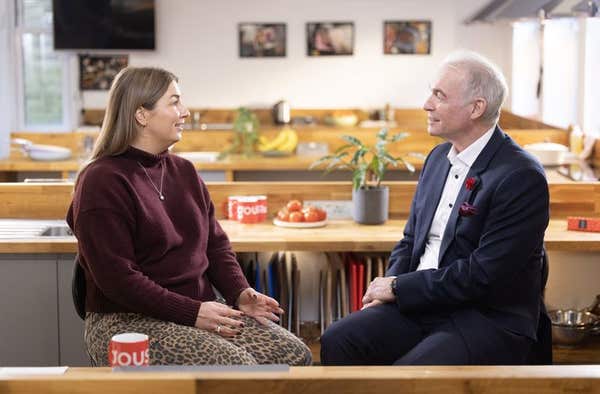 EDITORIAL USE ONLY Medical expert Dr Hilary Jones discusses ultra-processed foods (UPFs) with Gousto nutritionist Sarah Fanco