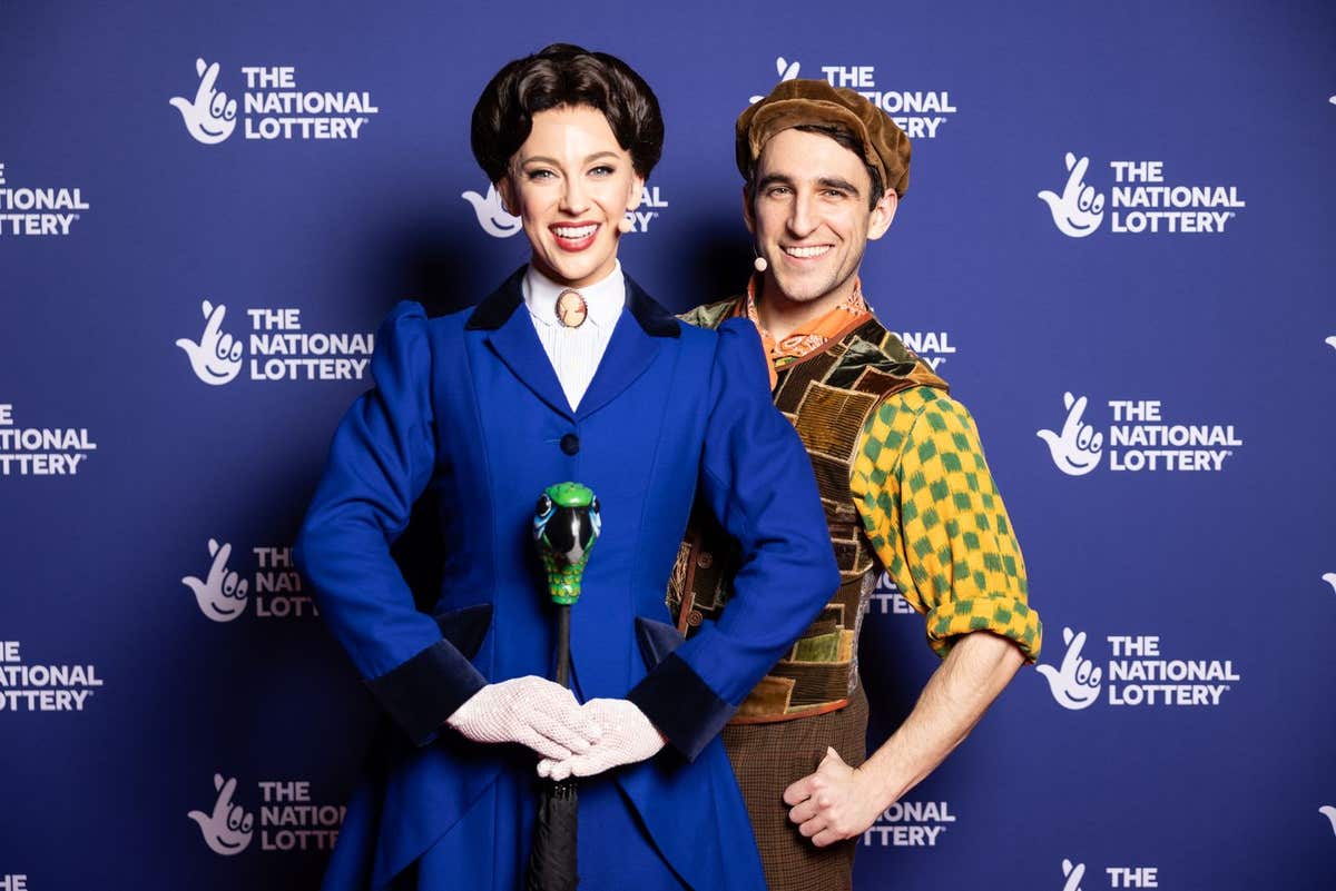 EDITORIAL USE ONLY Jack Chambers and Stefanie Jones attend the National Lottery’s Big Night of Musicals red carpet at the AO