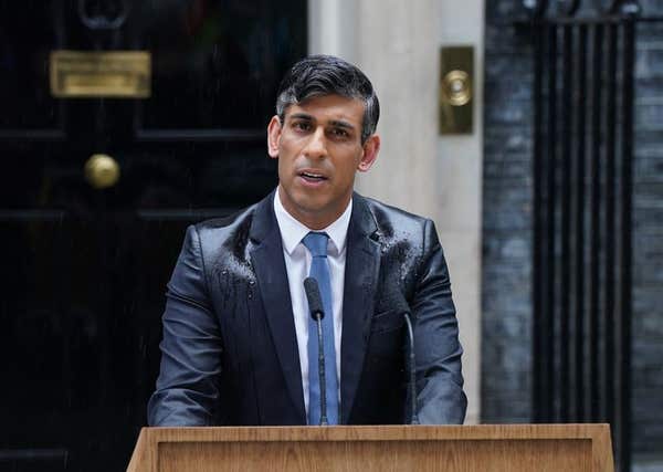 Prime Minister Rishi Sunak issues a statement outside 10 Downing Street, London, after calling a General Election for July 4.