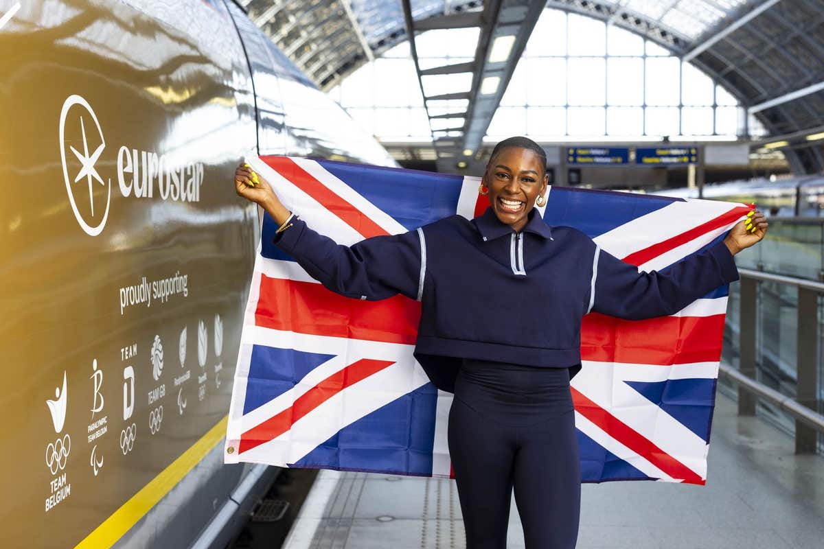 EDITORIAL USE ONLY Former Team GB athlete Perri Shakes-Drayton attends the unveiling of Eurostar’s first ever Golden Train at