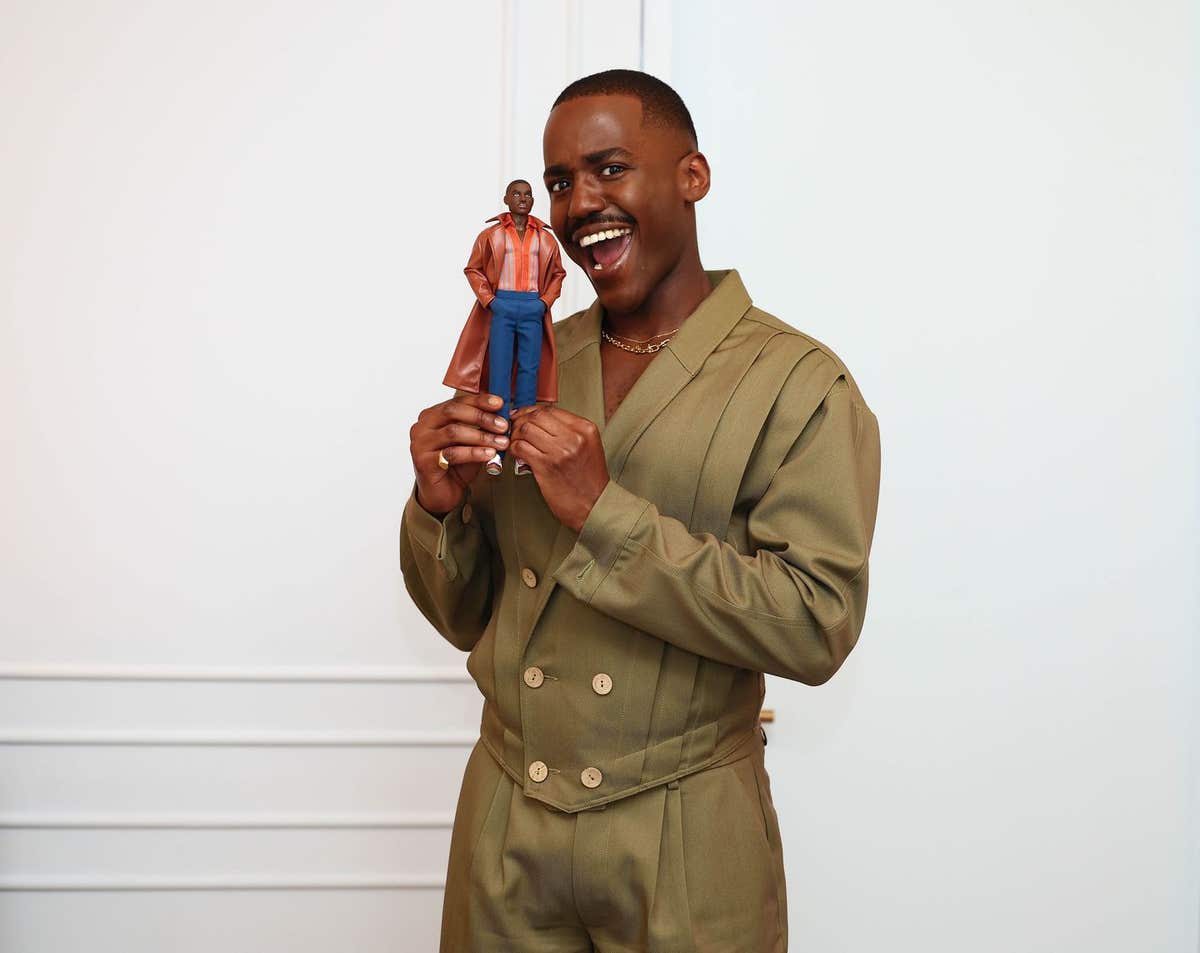 EDITORIAL USE ONLY Actor Ncuti Gatwa receives his very own Doctor Who Barbie doll, which will be revealed to fans for the fir