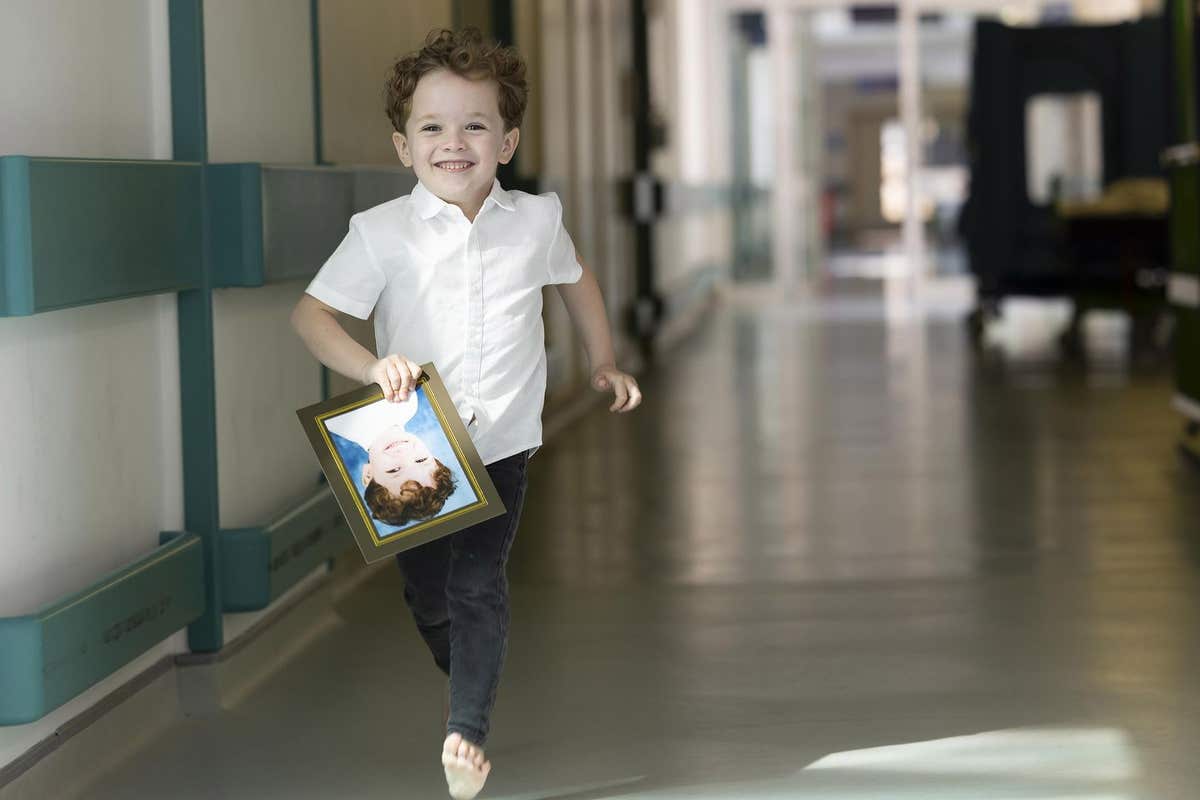 EDITORIAL USE ONLY Arthur, age 5, after posing for photographer Rankin as Great Ormond Street Hospital Charity hosts its firs