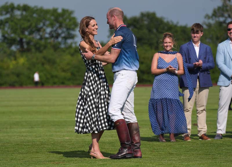 The Princess of Wales attends a polo match with the Prince of Wales, who was on the winning team, as he takes part in the DMMI Royal Charity Polo Cup 2026 at Guards Polo Club in Windsor Great Park, Berkshire. The funds raised by the match will be distributed across ten charities and causes supported by the Prince and Princess of Wales, helping them to carry out the vital work that they do.