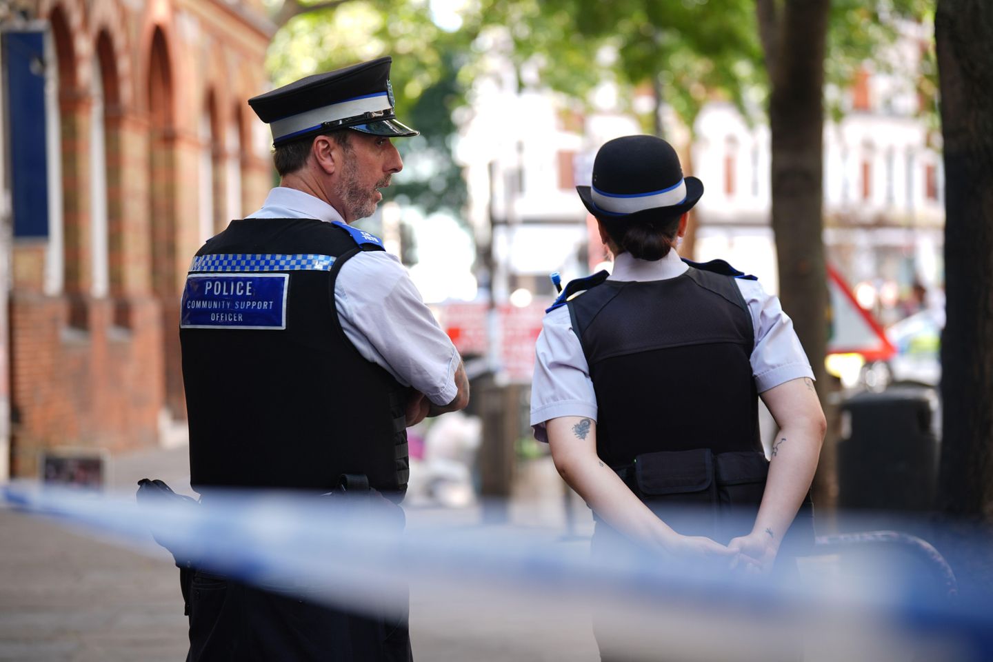 Police officers on patrol.