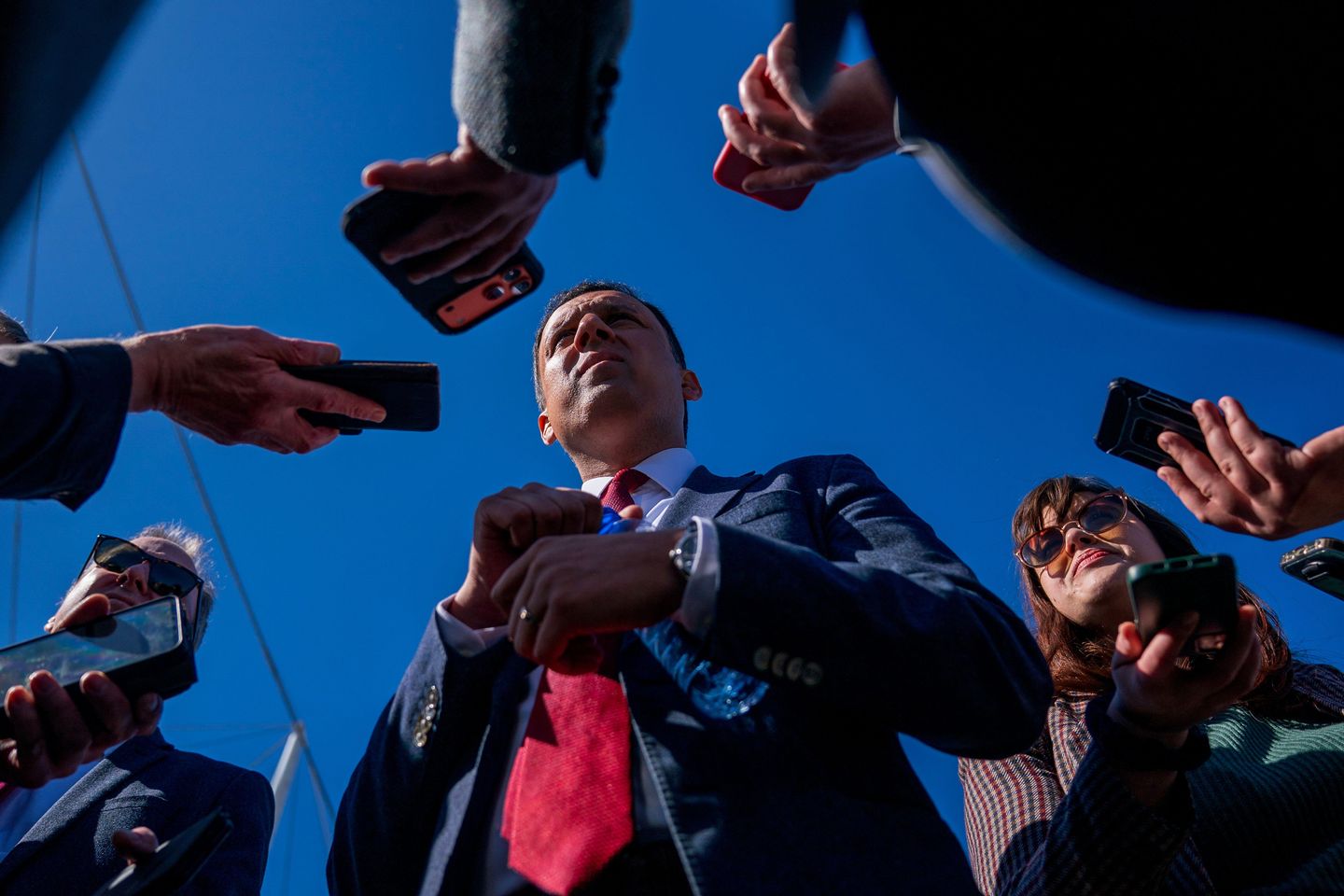 Scottish Labour leader Anas Sarwar speaks to the media after he unveiled his plan for the first 100 days of a Scottish Labour government, whilst campaigning for the upcoming Holyrood election in Edinburgh. Picture date: Thursday April 30, 2026.