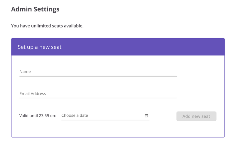 A screenshot showing how to set up a new seat in Create